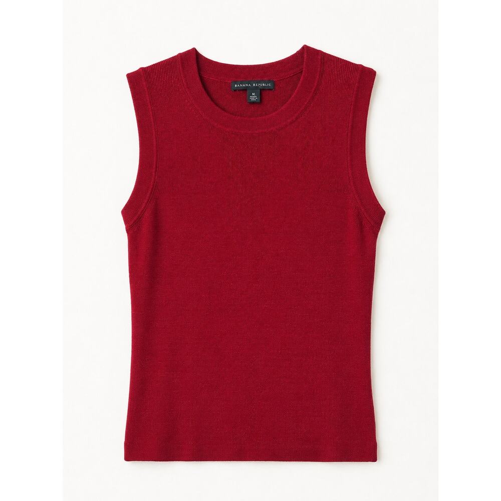 Banana Republic Burgundy Red 100% Silk Sleeveless Sweater Medium Tank Top